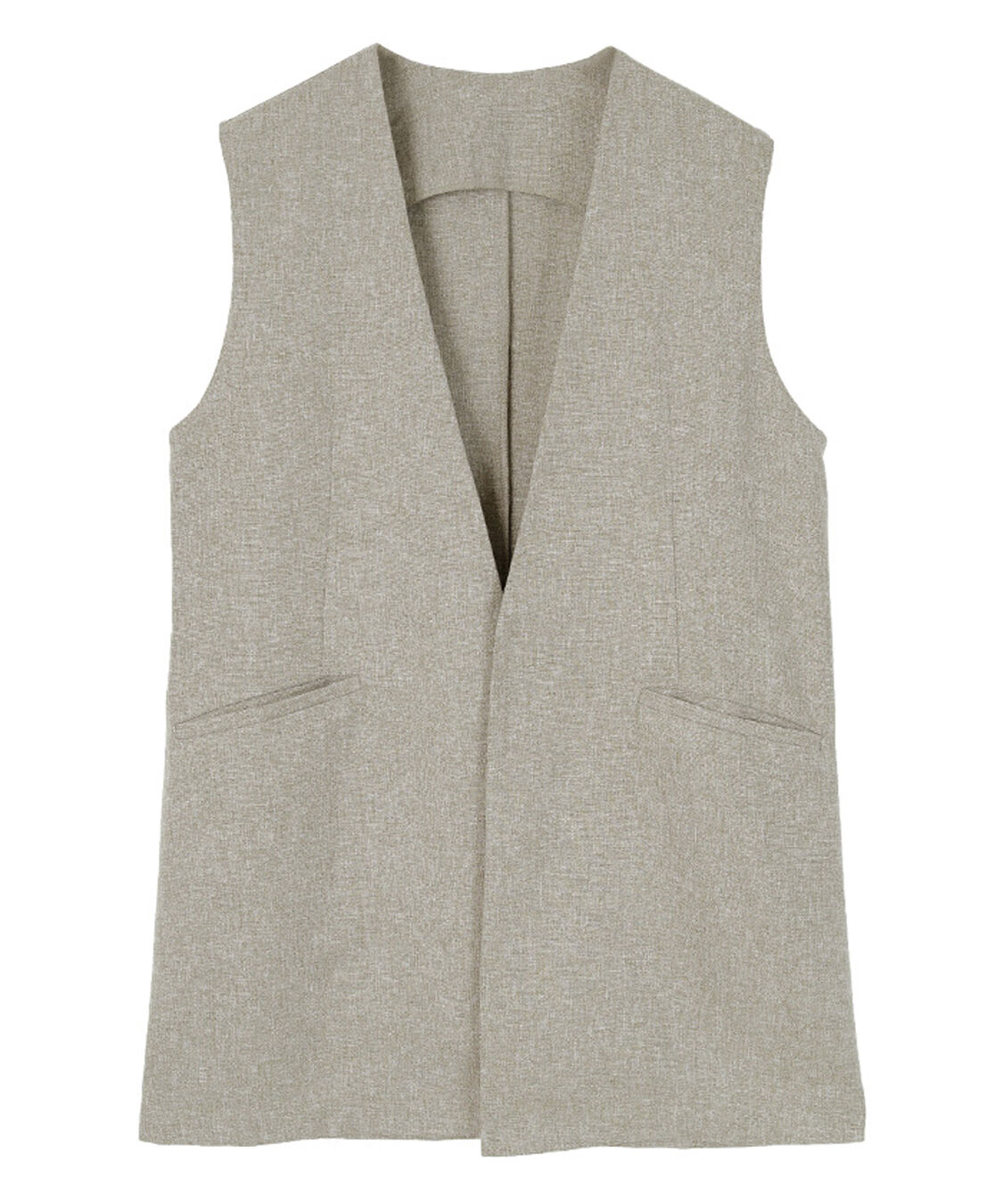 ur's「リネンライクVネックノーカラージレ」|ベスト・ジレ|