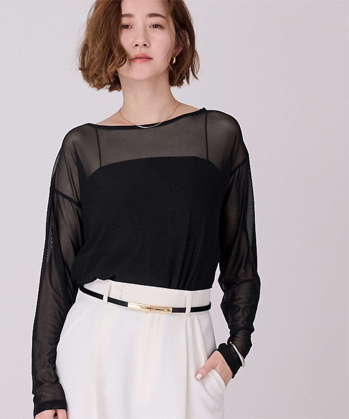 ur's「シアーボートネックプルオーバー」|Tシャツ・カットソー|