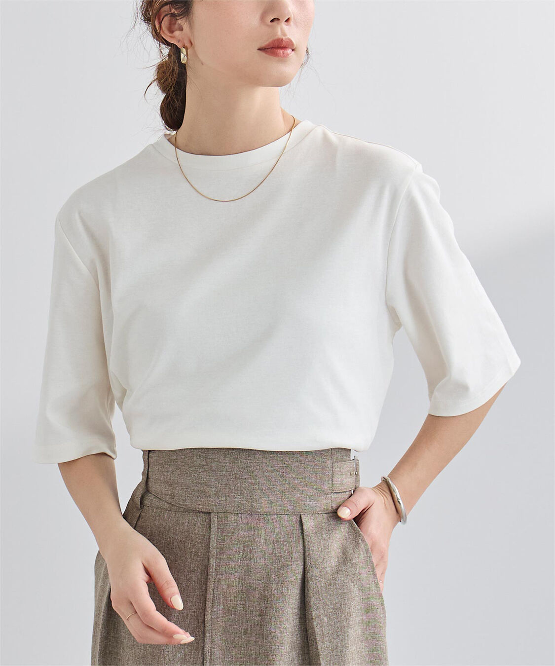 ur's「汗染み防止クロップドTシャツ」|Tシャツ・カットソー|