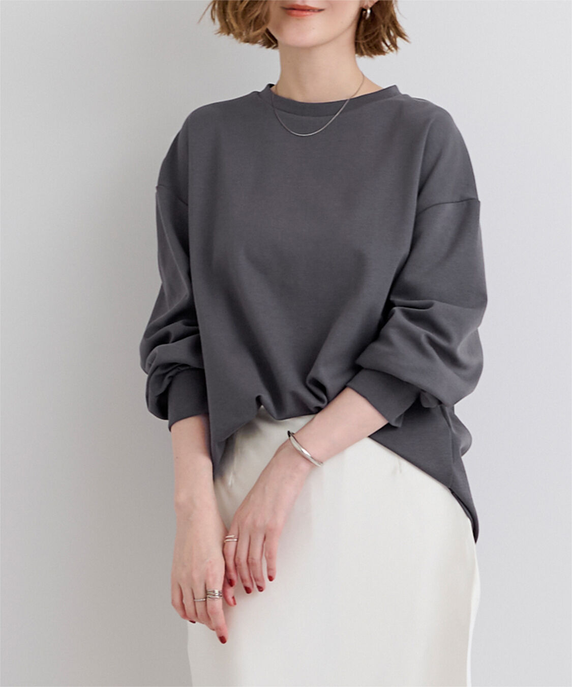 ur's「ベーシックロングTシャツ」|Tシャツ・カットソー|グレー