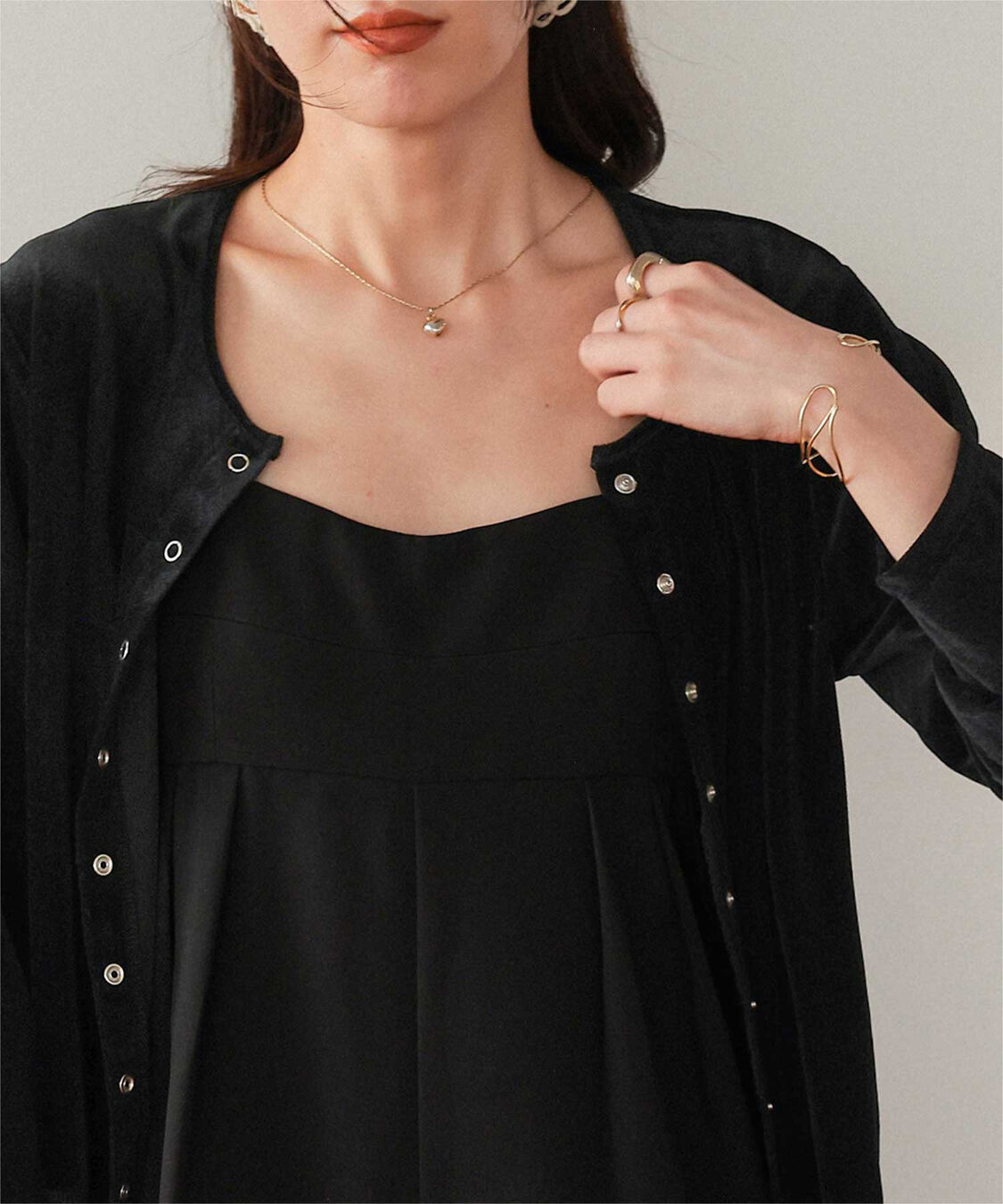 titivate「シアーベロアカーディガン」|カーディガン|