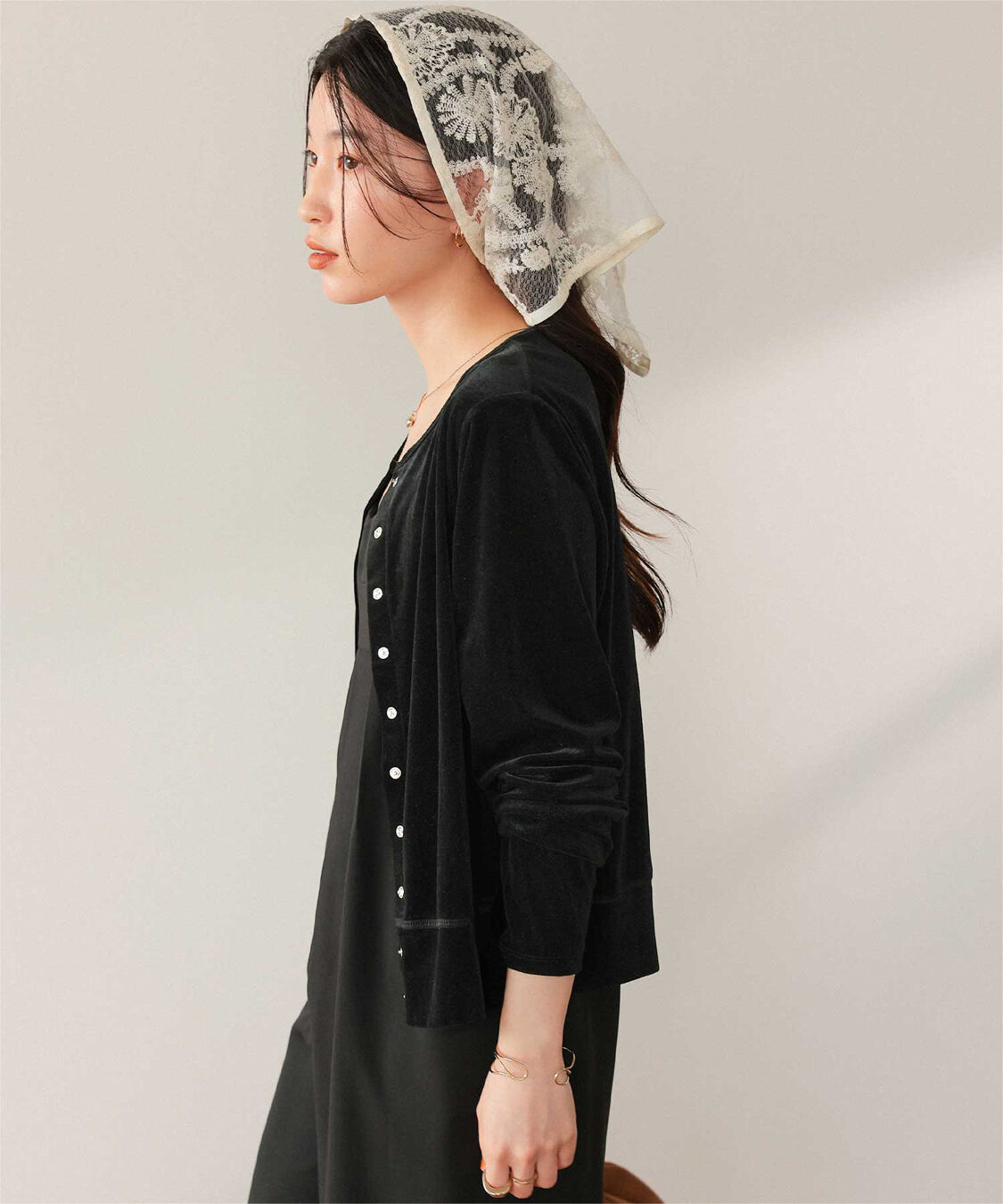 titivate「シアーベロアカーディガン」|カーディガン|