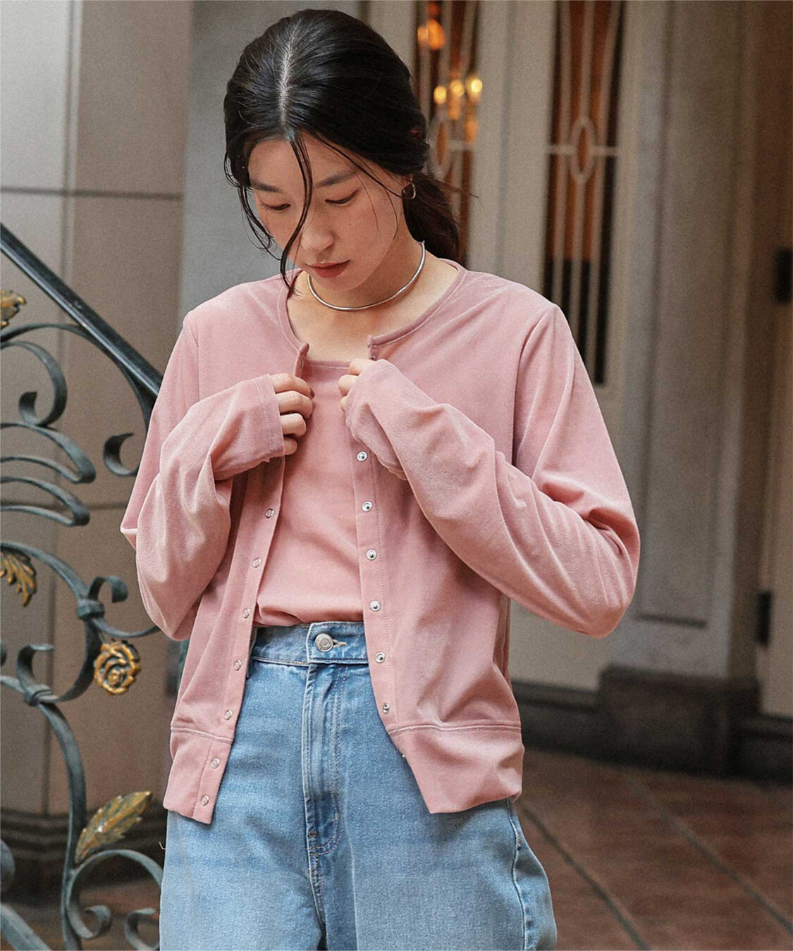 titivate「シアーベロアカーディガン」|カーディガン|