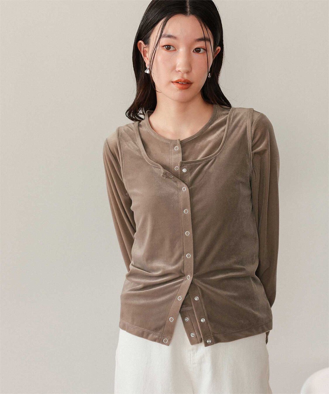 titivate「シアーベロアカーディガン」|カーディガン|