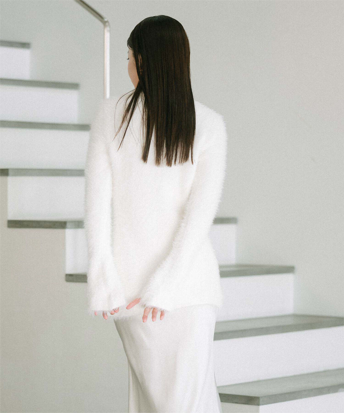 ur's「【yukiさんコラボアイテム】襟付きシャギーニットカーディガン」|ニット・セーター|