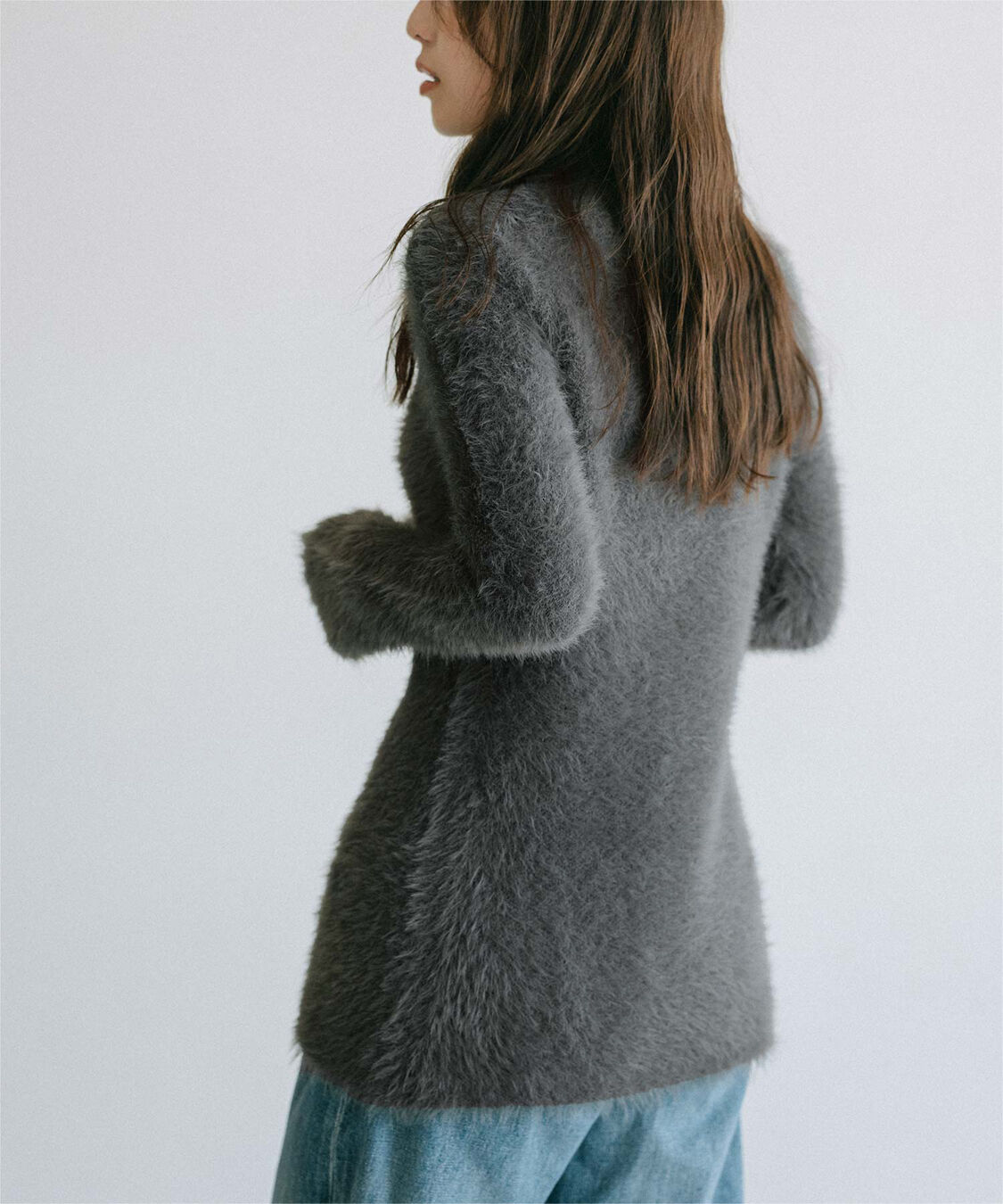 ur's「【yukiさんコラボアイテム】襟付きシャギーニットカーディガン」|ニット・セーター|