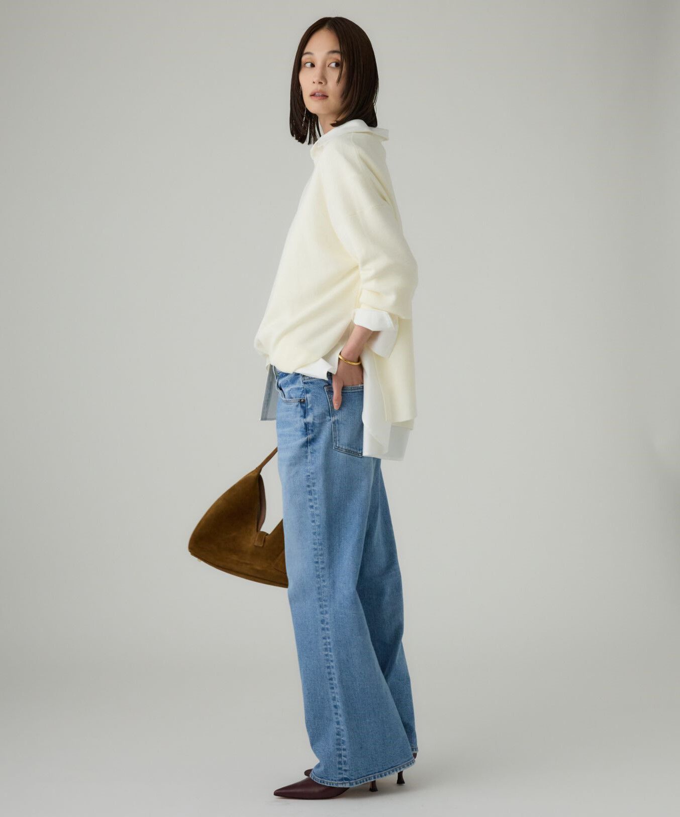 BABYLONE「ボートネックポンチョニット」|ニット・セーター|