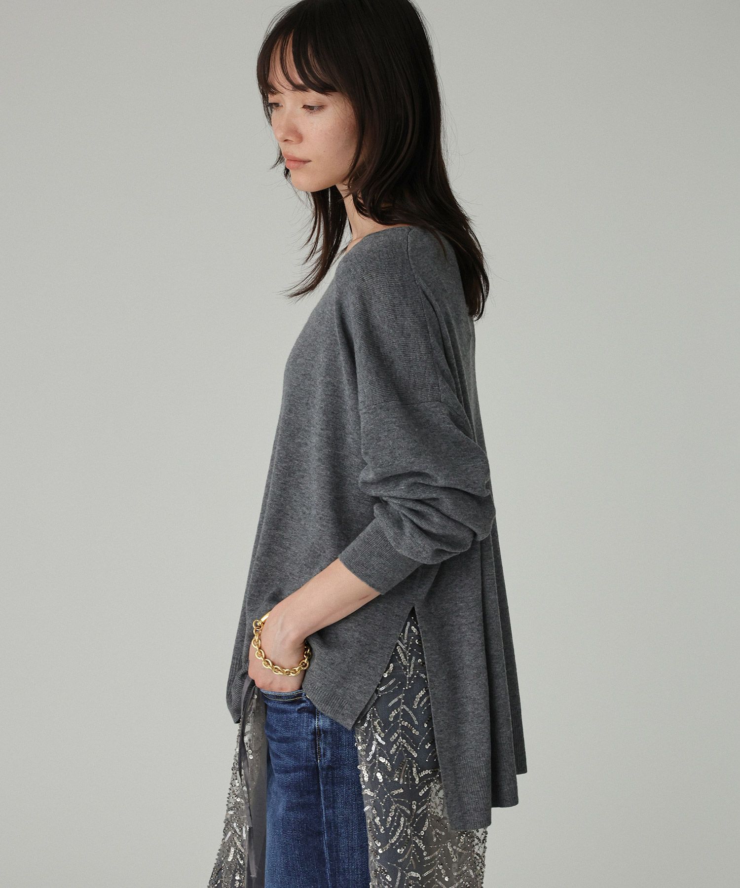 BABYLONE「ボートネックポンチョニット」|ニット・セーター|