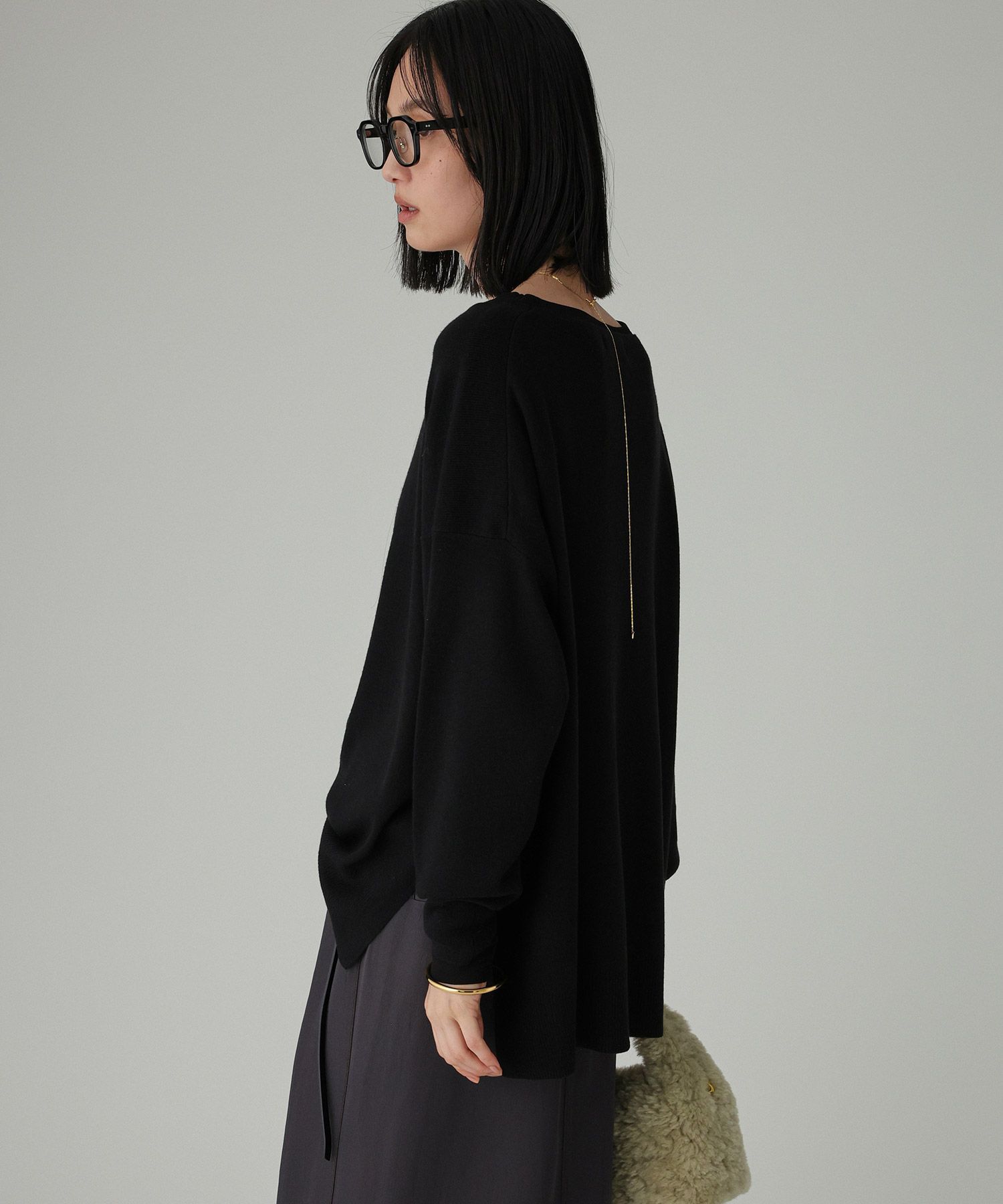 BABYLONE「ボートネックポンチョニット」|ニット・セーター|