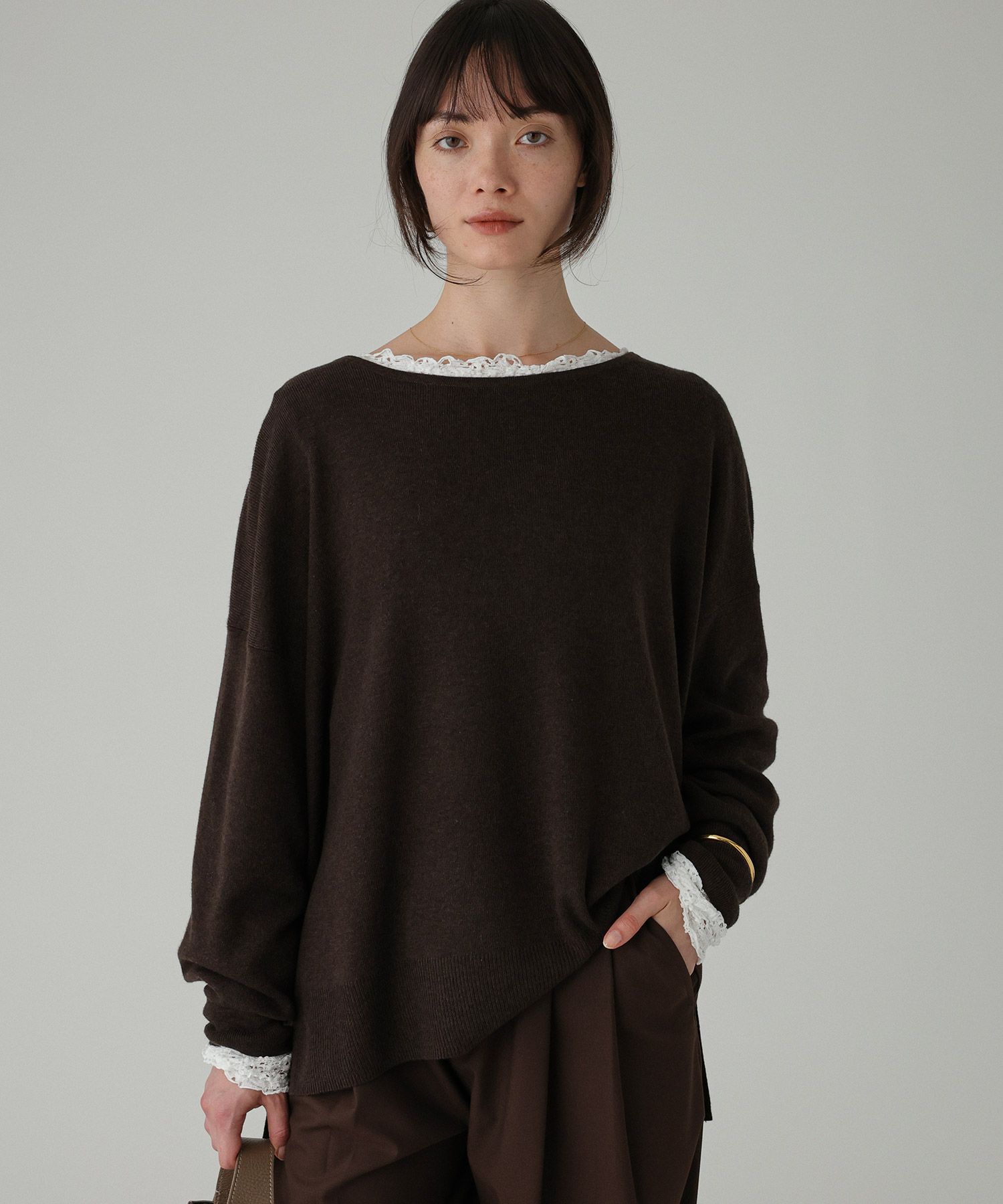 BABYLONE「ボートネックポンチョニット」|ニット・セーター|ﾀﾞｰｸﾌﾞﾗｳﾝ