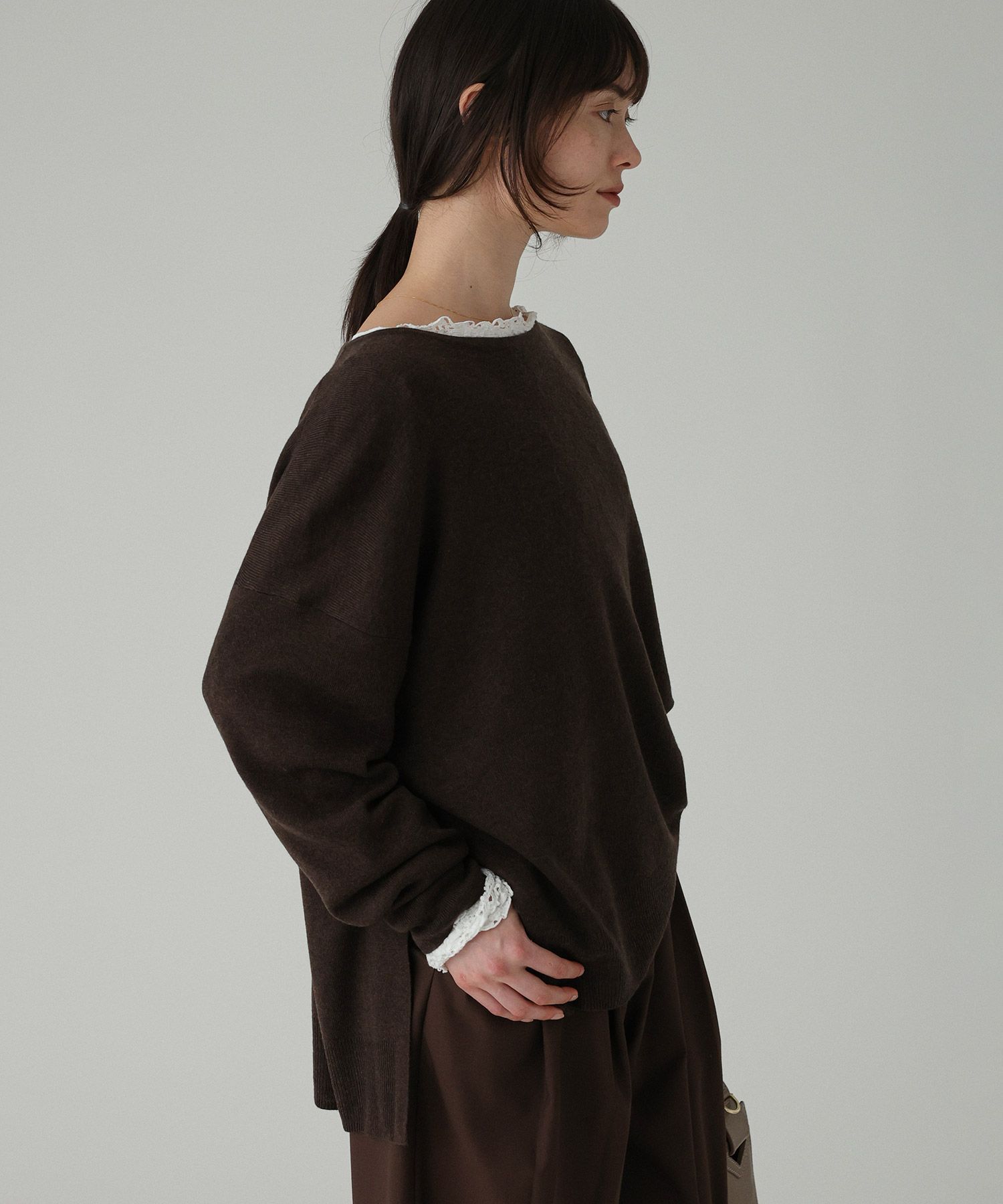 BABYLONE「ボートネックポンチョニット」|ニット・セーター|