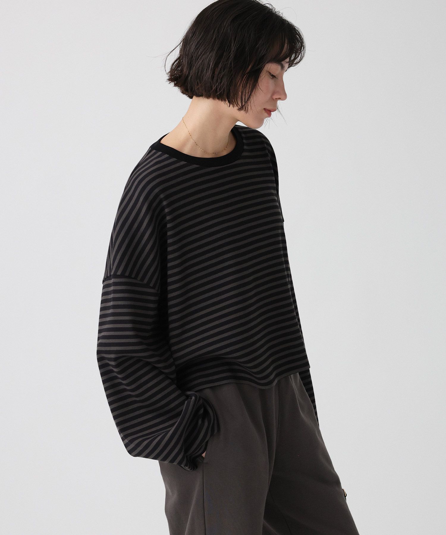 BABYLONE「【大屋夏南さんコラボアイテム】ボーダーロンT」|Tシャツ・カットソー|