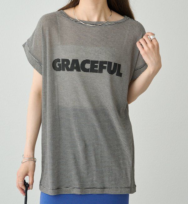  「ミジンボーダーロゴプリントTシャツ」|Tシャツ・カットソー|