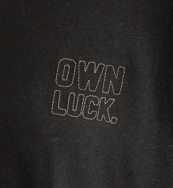  「ロゴ刺繍&times;フロッキープリント麻混Tシャツ」|Tシャツ・カットソー|