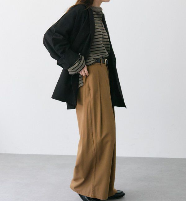  「コットンレーヨンツータックワイドパンツ」|その他|