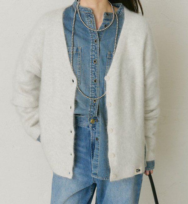  「【25th】FOXウールニットVネックカーディガン」|カーディガン|