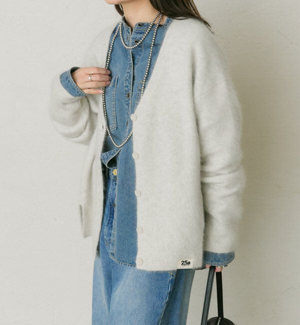  「【25th】FOXウールニットVネックカーディガン」|カーディガン|