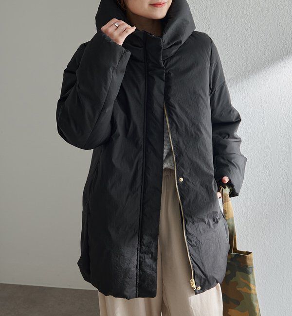  「ボリュームカラーダウンジャケット」|テーラードジャケット|ブラック