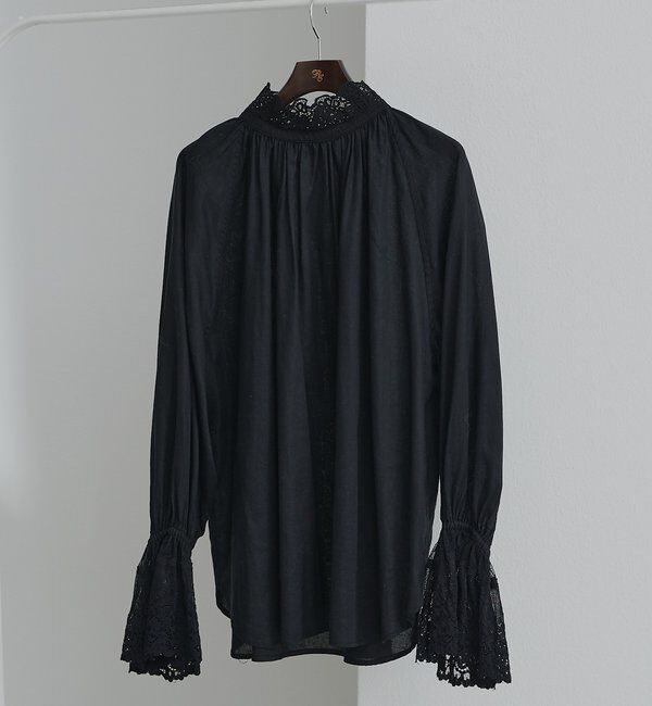  「襟袖レースプチハイネックブラウス」|プルオーバー|