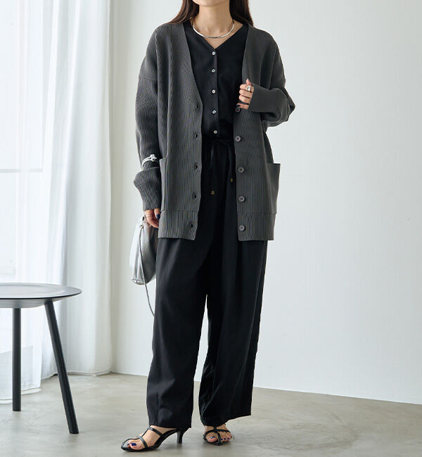  「【WEB限定/Du noir】スポンディッシュBIG Vネックカーディガン」|カーディガン|