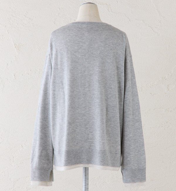  「レイヤード風配色ニットカーディガン」|カーディガン|