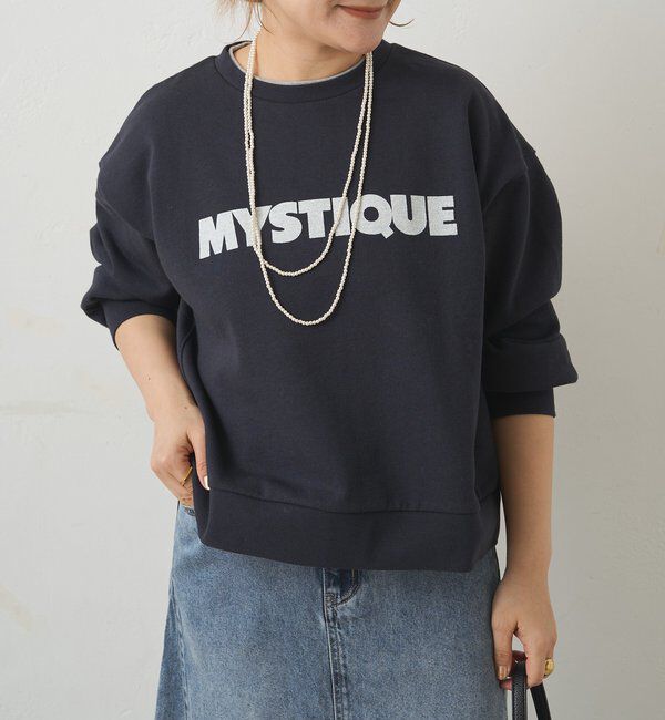  「レイヤード風スウェット」|プルオーバー|ネイビー