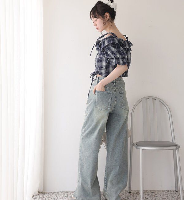  「〈S・Mサイズ展開〉ストレッチワイドデニム」|その他|