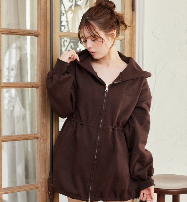  「ロゴ刺繍入り裏起毛ビッグパーカー」|プルオーバー|