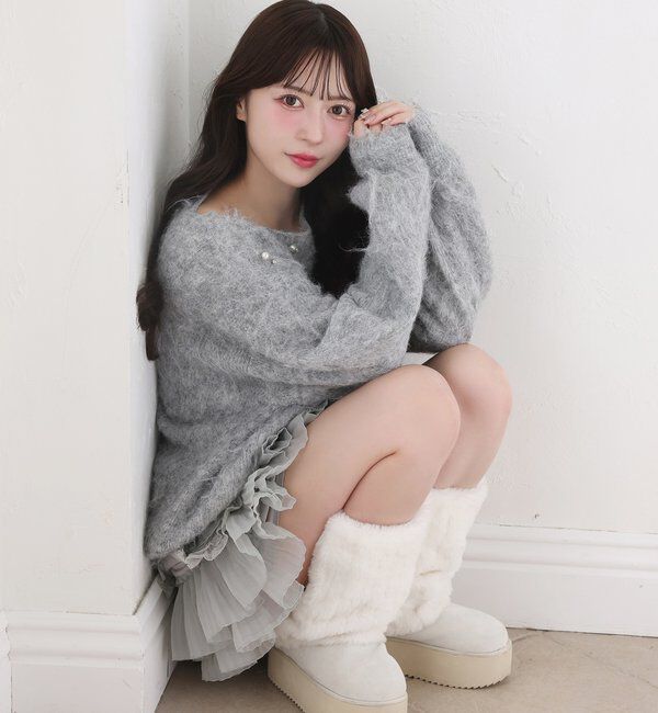  「ビジューシャギーニット」|ニット・セーター|