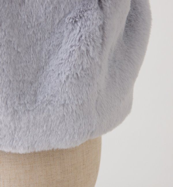  「衿つきエコファーショートコート」|ダウンベスト・ベスト|