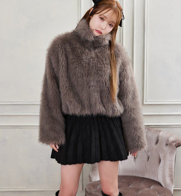  「フェイクファーショートブルゾン」|ダウンベスト・ベスト|