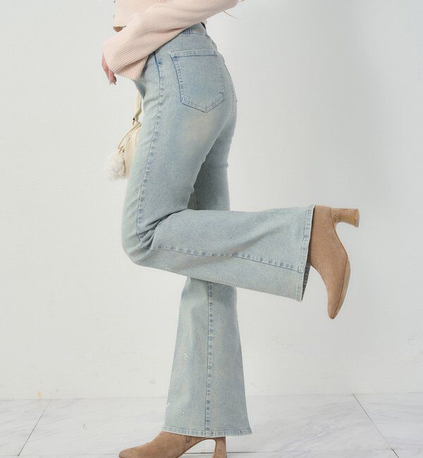  「美脚ラインストーンデニムパンツ」|その他|