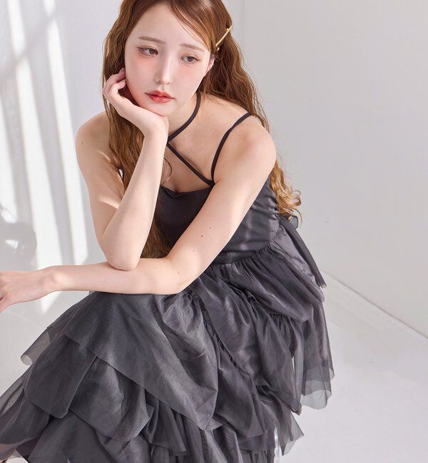  「【WEB限定リバイバル】ティアードチュールワンピース」|ワンピース|