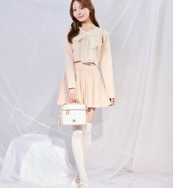  「レースボウタイニットセットアップ」|ワンピース|