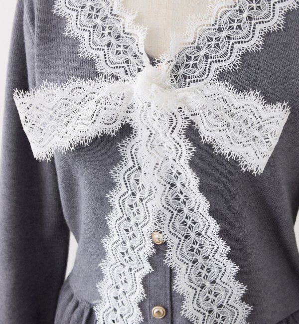  「レースボウタイニットセットアップ」|ワンピース|