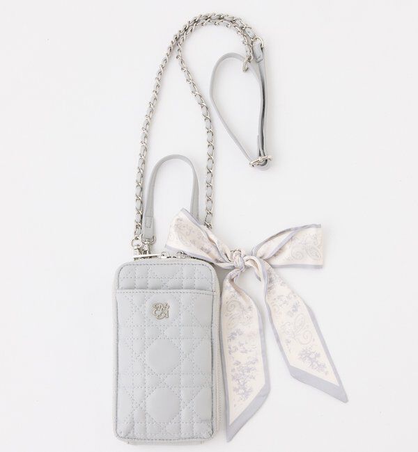  「スカーフ付きキルティングスマホショルダー」|ショルダー・メッセンジャー|