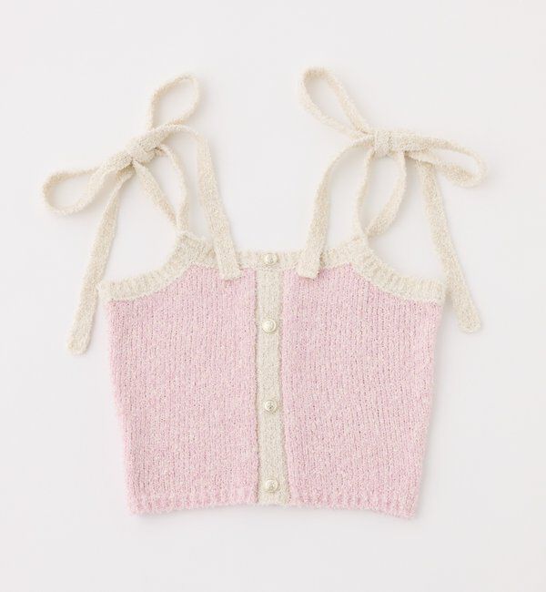  「【セットアップ可能】肩リボン配色ビスチェ」|ニット・セーター|