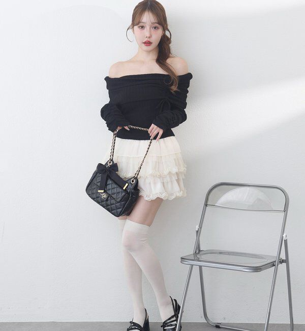  「ドロストリボンオフショルトップス」|プルオーバー|