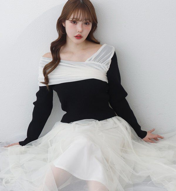  「チュールフリルロングスカート」|スカート|