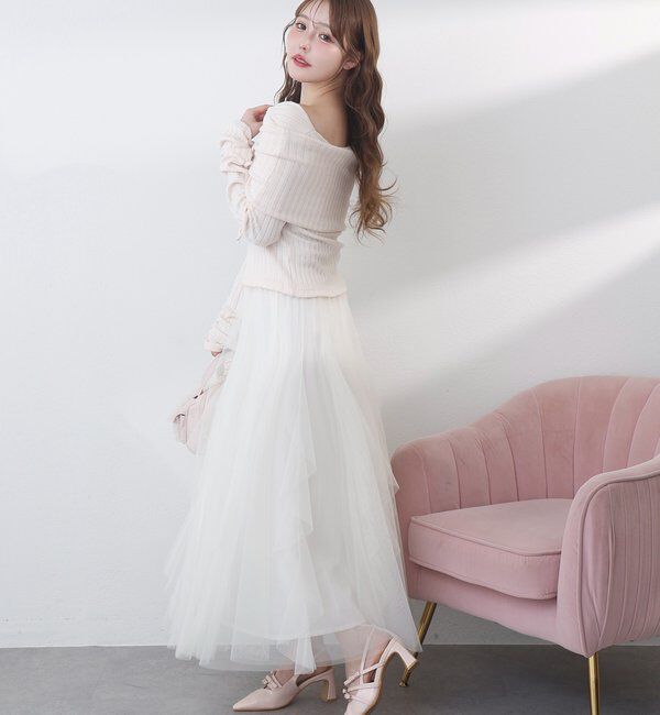  「チュールフリルロングスカート」|スカート|