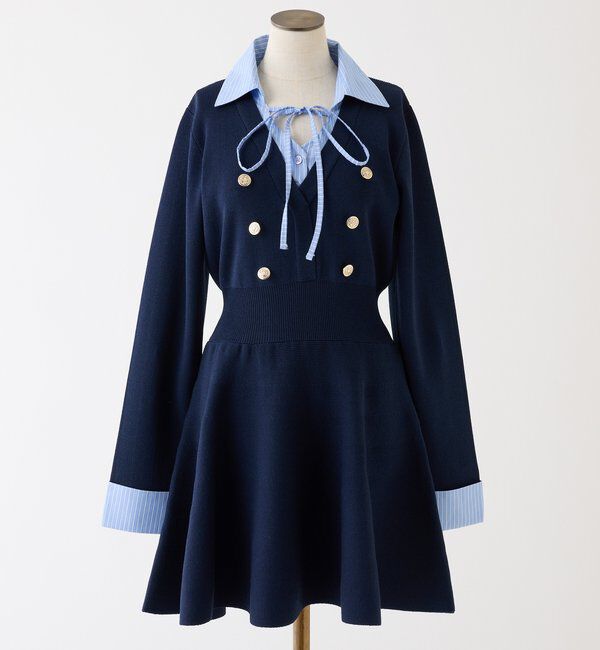  「【SMサイズ展開あり】シャツドッキングミニワンピース」|ワンピース|