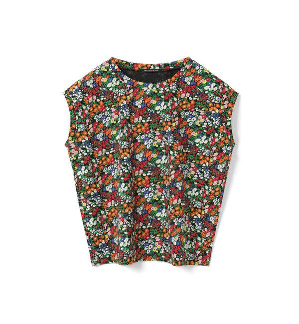 mizuiro ind「mizuiro ind フラワープリントフレンチスリーブプルオーバー」|Tシャツ・カットソー|