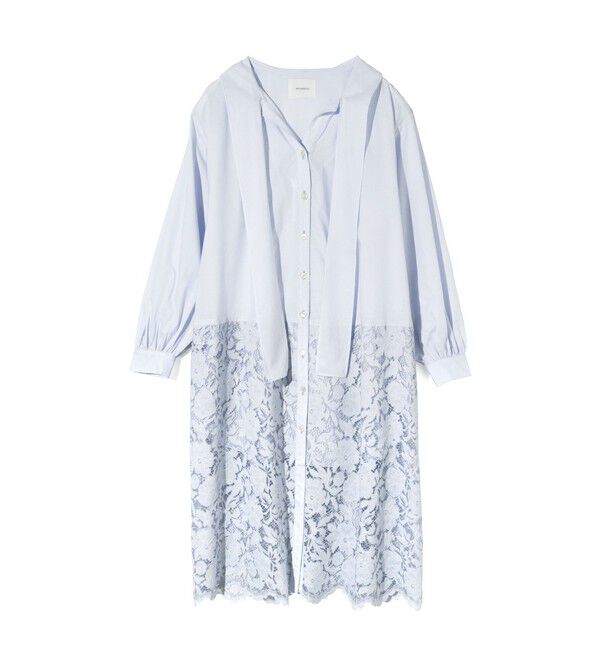 MIDIUMISOLID「MIDIUMISOLID for Ladies レースコンビシャツワンピース」|ワンピース|