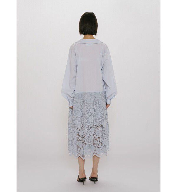 MIDIUMISOLID「MIDIUMISOLID for Ladies レースコンビシャツワンピース」|ワンピース|