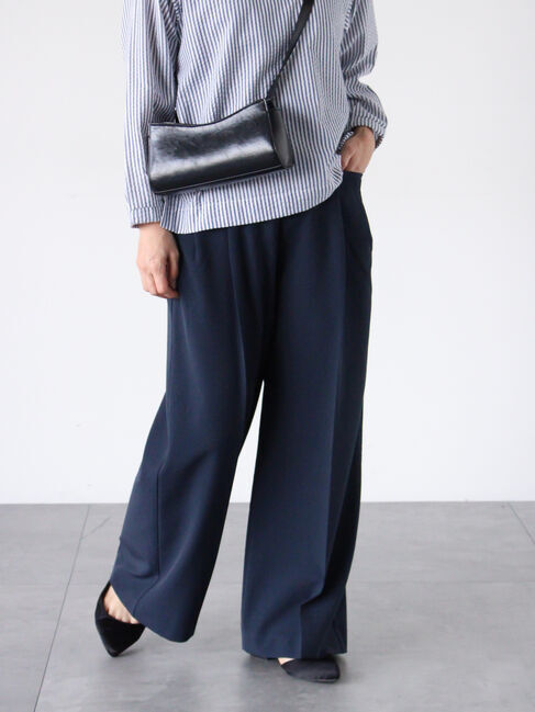 Lugnoncure「タックワイドパンツ《2025spring catalog item》」|その他|ネイビー