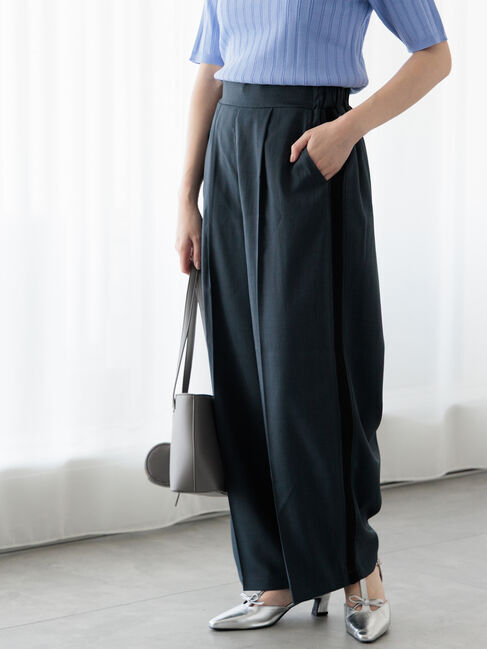 Te chichi TERRASSE「サイドラインストレートパンツ」|その他|チャコールグレー