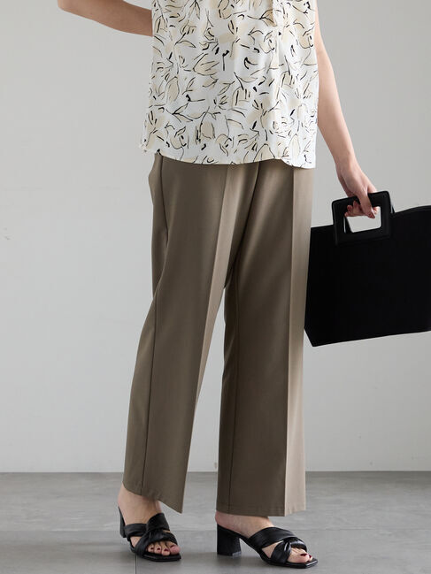 Te chichi「【松井愛莉着用】ドライダブルクロスフレアストレートパンツ」|その他|カーキ