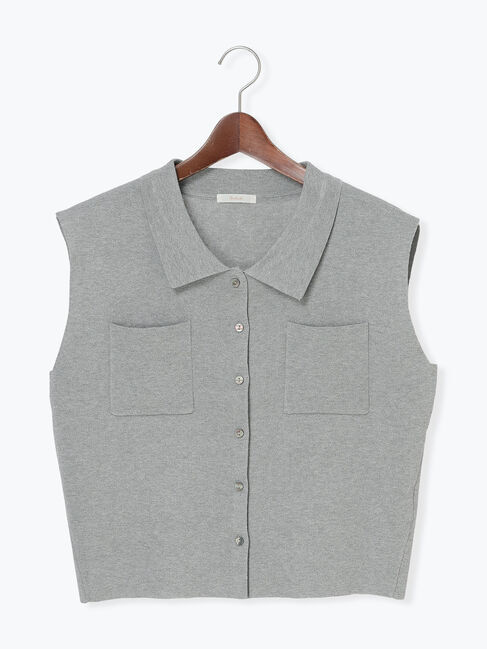 Te chichi「総針Wポケットスリーブレスポロニット」|ニット・セーター|