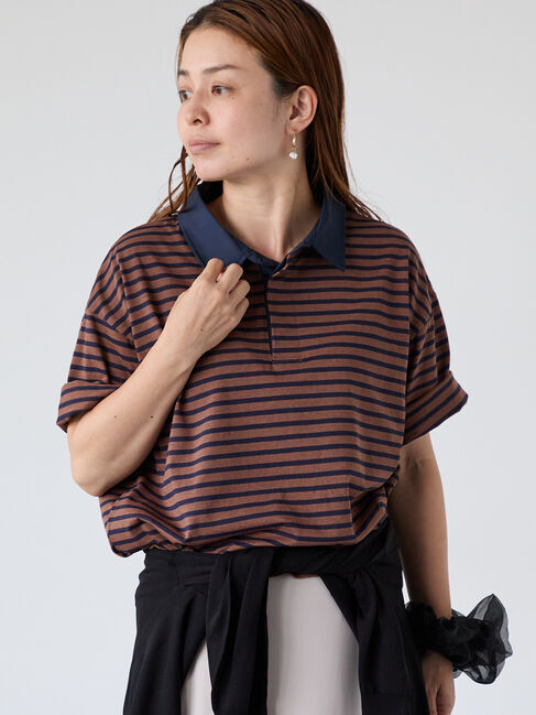 Lugnoncure「ボーダーラガーシャツ」|その他|ブラウン