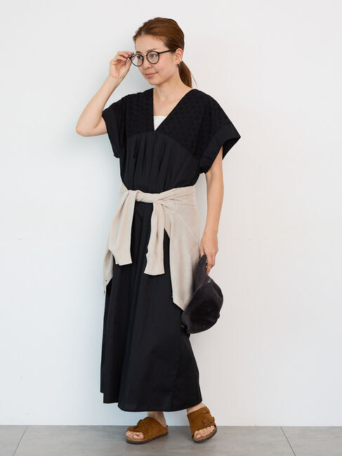 Lugnoncure「アイレットレースワンピース」|ワンピース|ブラック